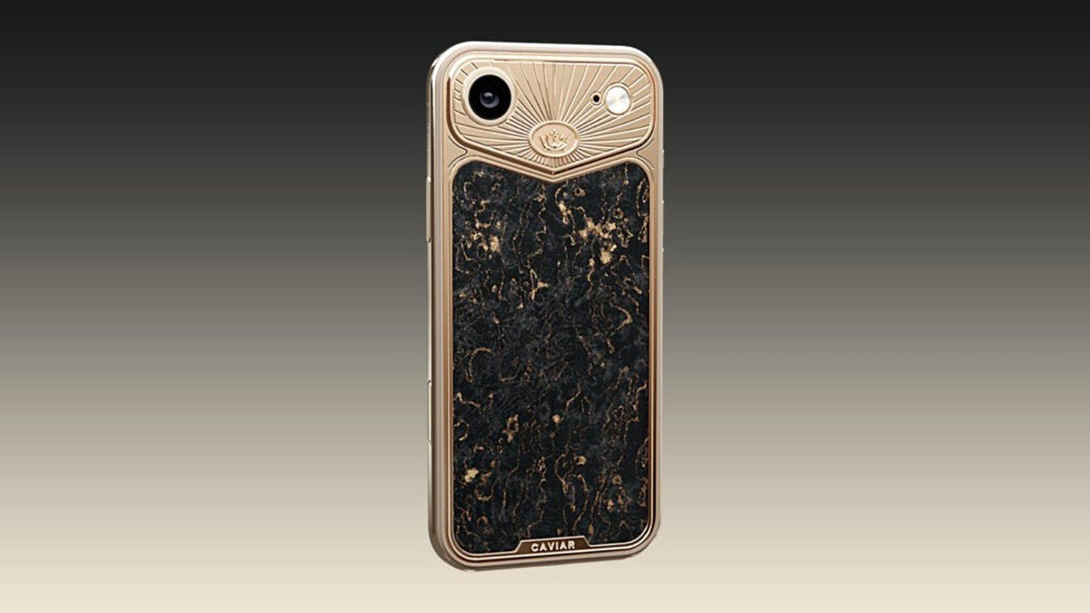 iPhone Air Aureon được mạ vàng 24K và carbon vàng vân đá cẩm thạch