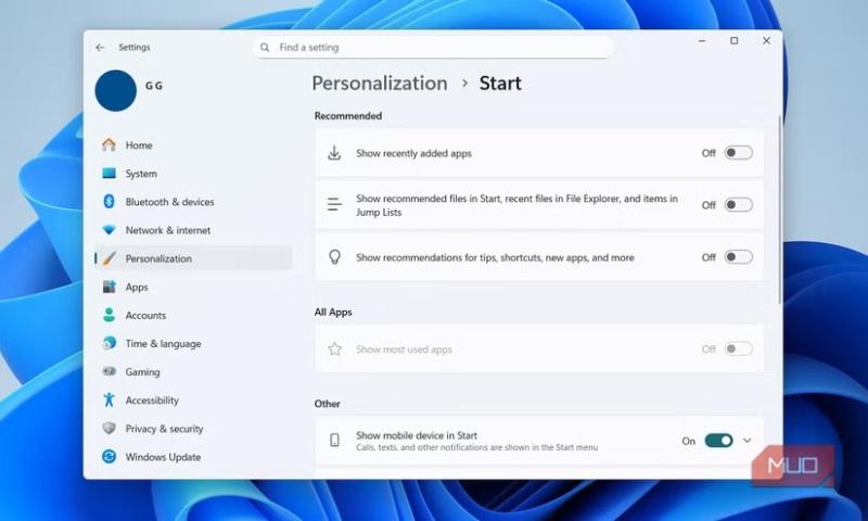 menu Start tren Windows 11 anh 2