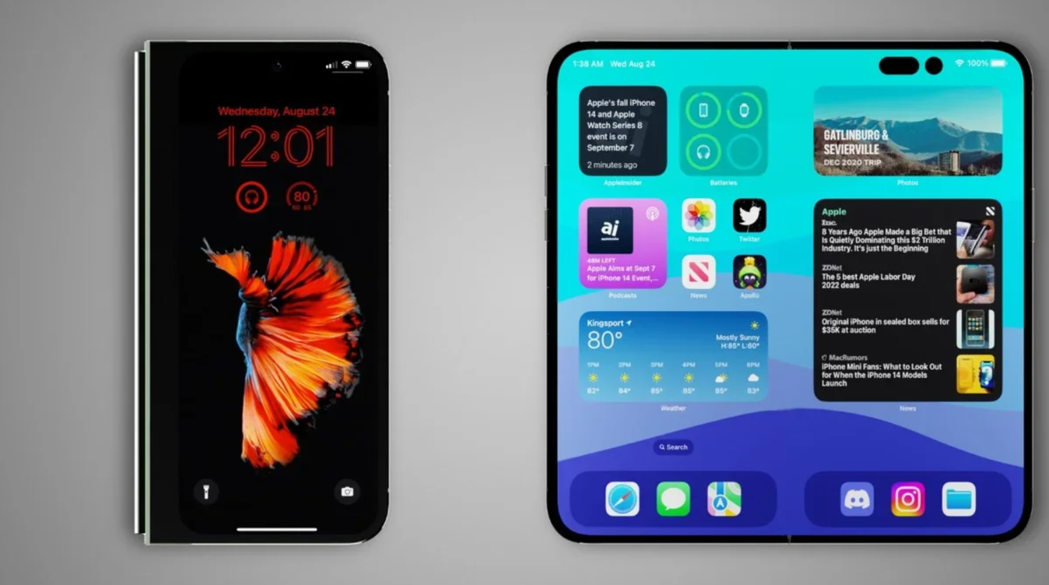 Ảnh concept iPhone Fold.