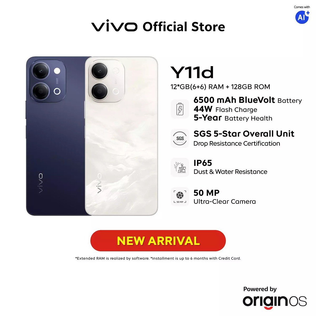Vivo Y11d 4G ra mắt: Pin 6.500 mAh, kháng nước IP65 - 1