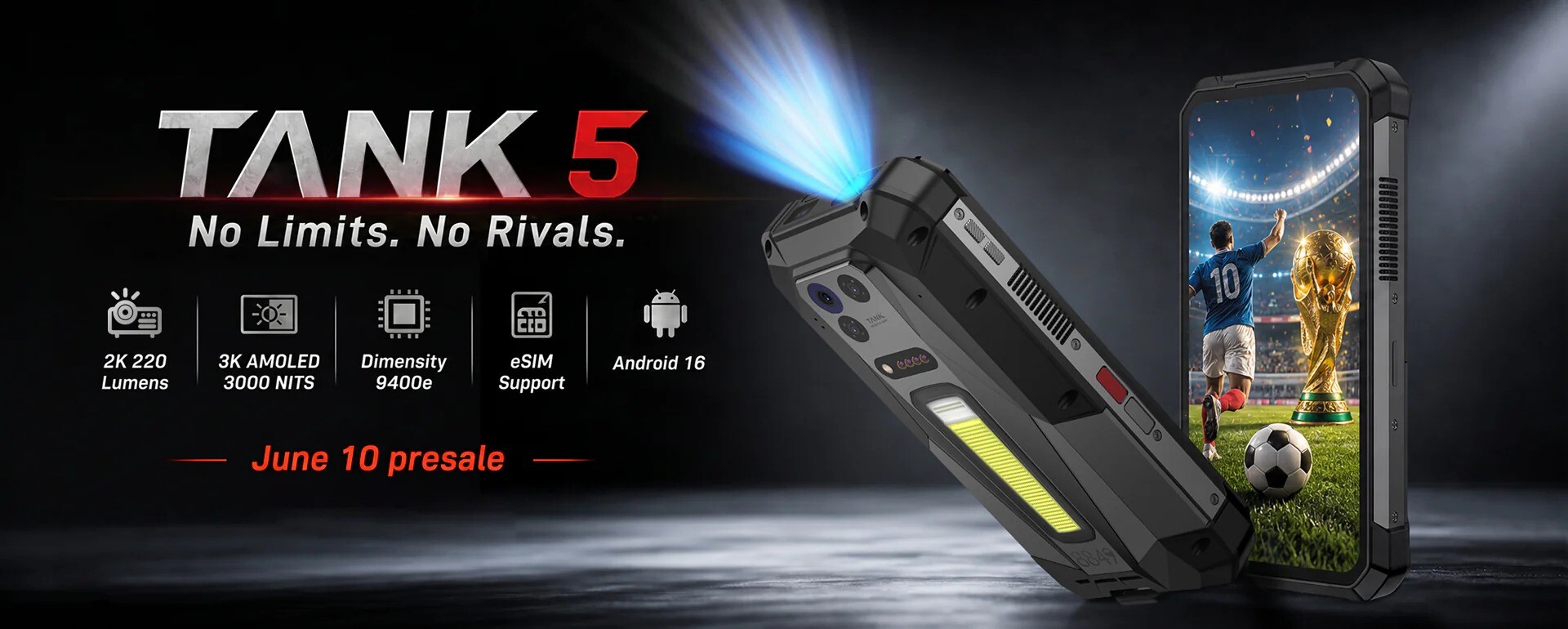 Ra mắt điện thoại siêu bền pin 17.600 mAh, tích hợp máy chiếu 2K - 2