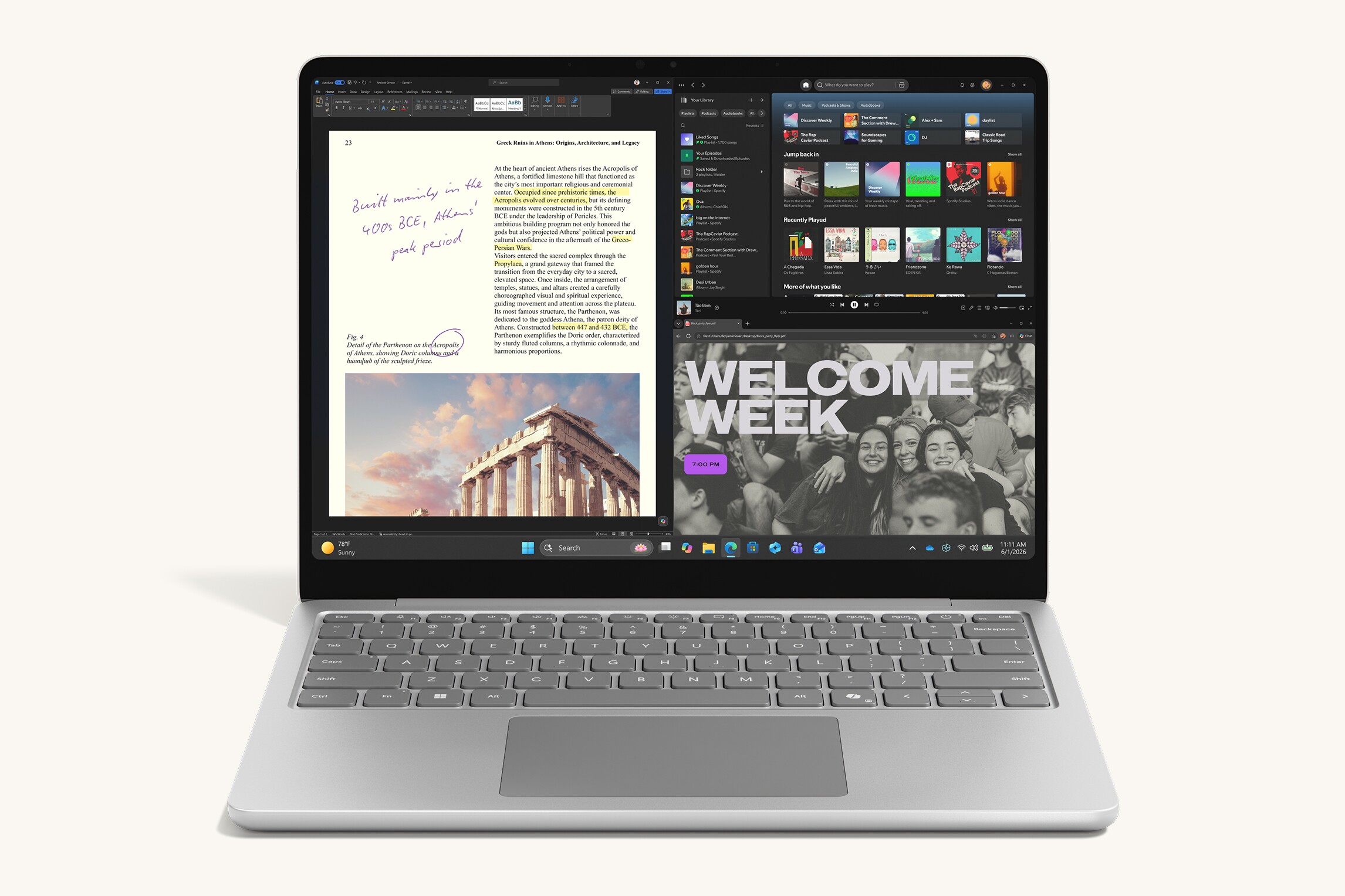 3 màu của&nbsp;Microsoft Surface Laptop 13 inch.