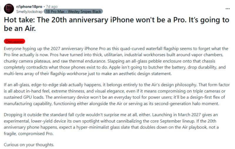 Các tin đồn về&nbsp;iPhone 20 Pro.