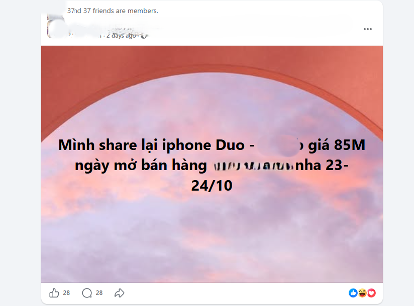 Một tin rao bán lại iPhone Duo với giá "trên trời".